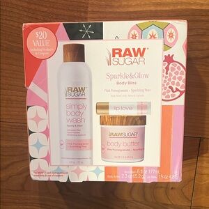 Raw Sugar Sparkle & Glow Body Bliss Set - Pink